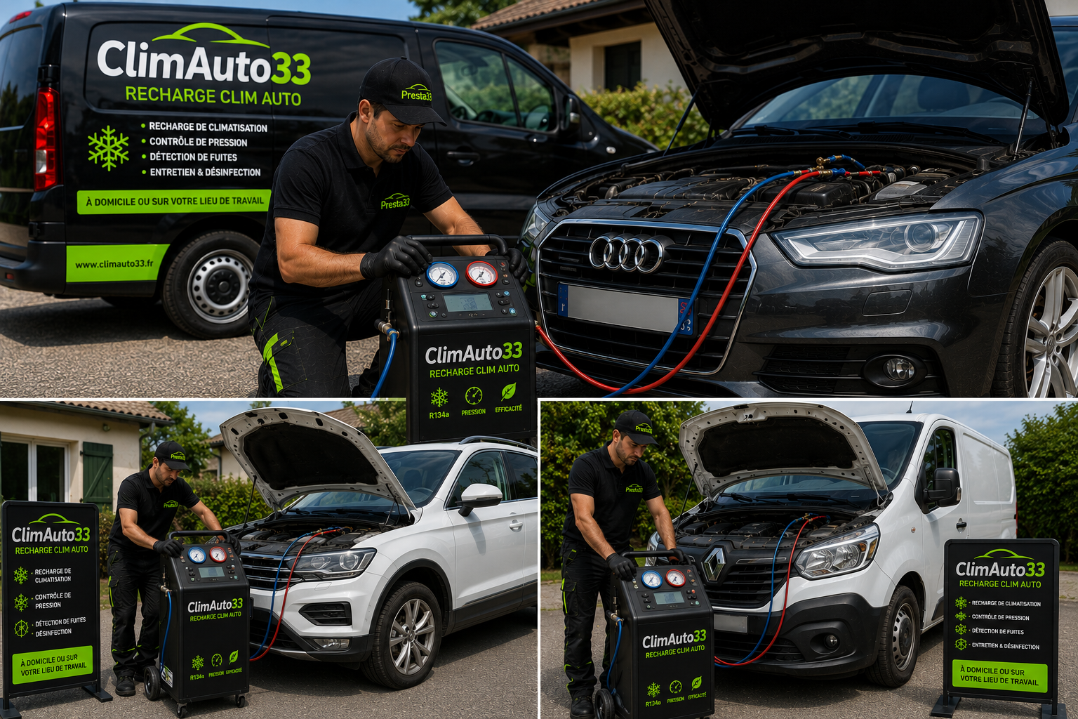 Intervention recharge clim auto ClimAuto33 à domicile